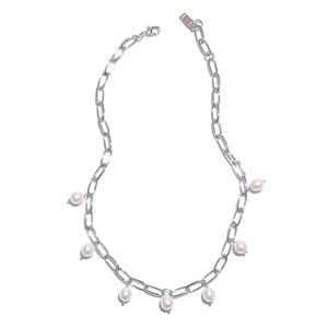 Melissa Lovy Daphne Pearl Chain Paperclip Necklace